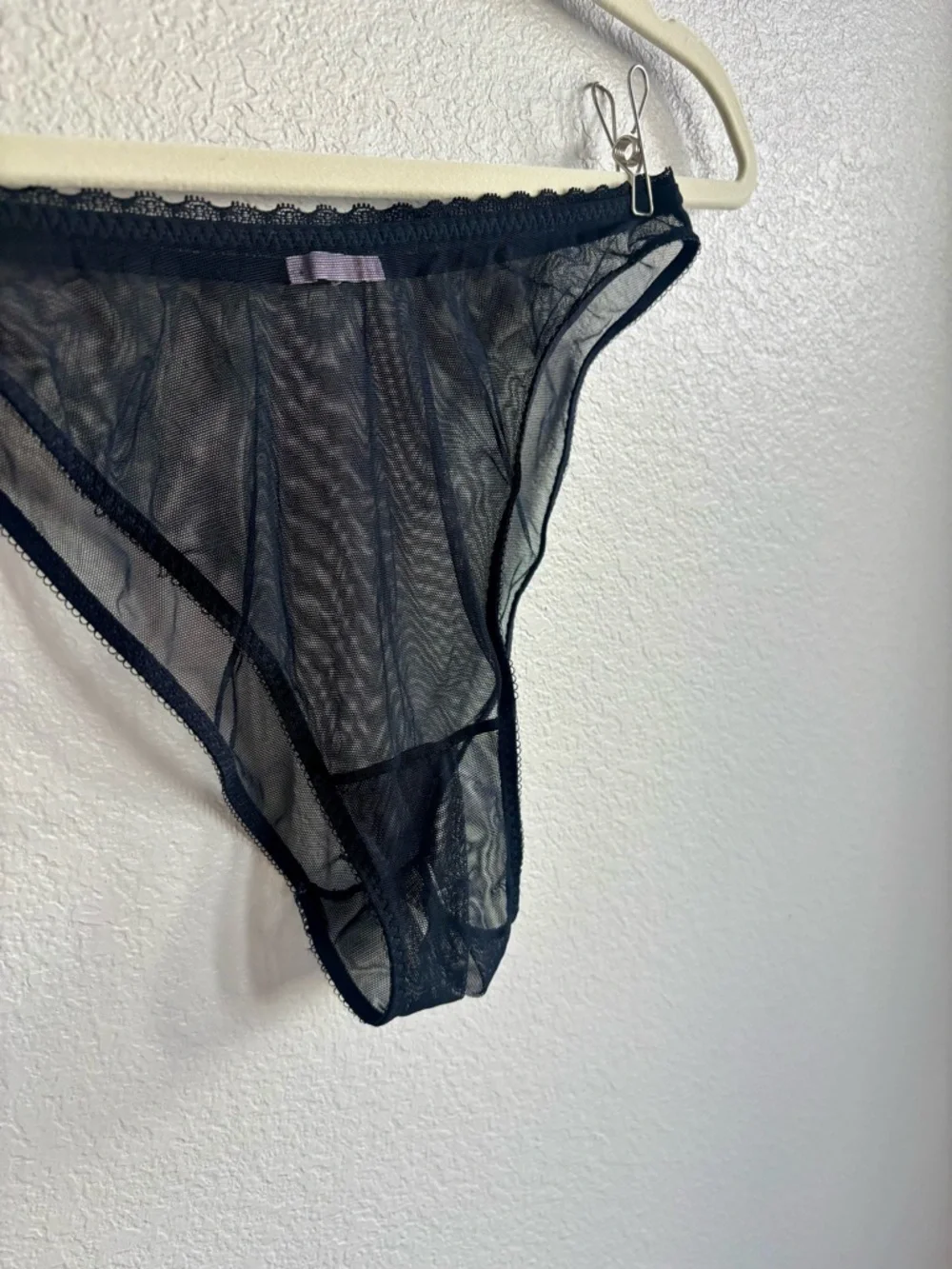 Savage X Fenty Sheer Black Mesh Crotchless Bikini Panty - Picture 3 of 6
